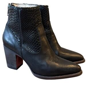 Freebirds Clementine Ankle Boots Leather Heel Westen Mexico Made Black Women’s 9